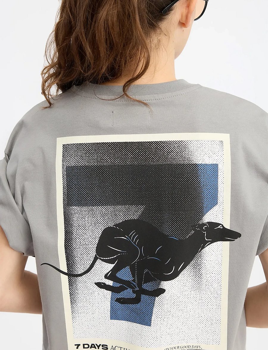 7 DAYS Active - Regular Race Line Tee - oberteile & t-shirts - 080 light grey - 0