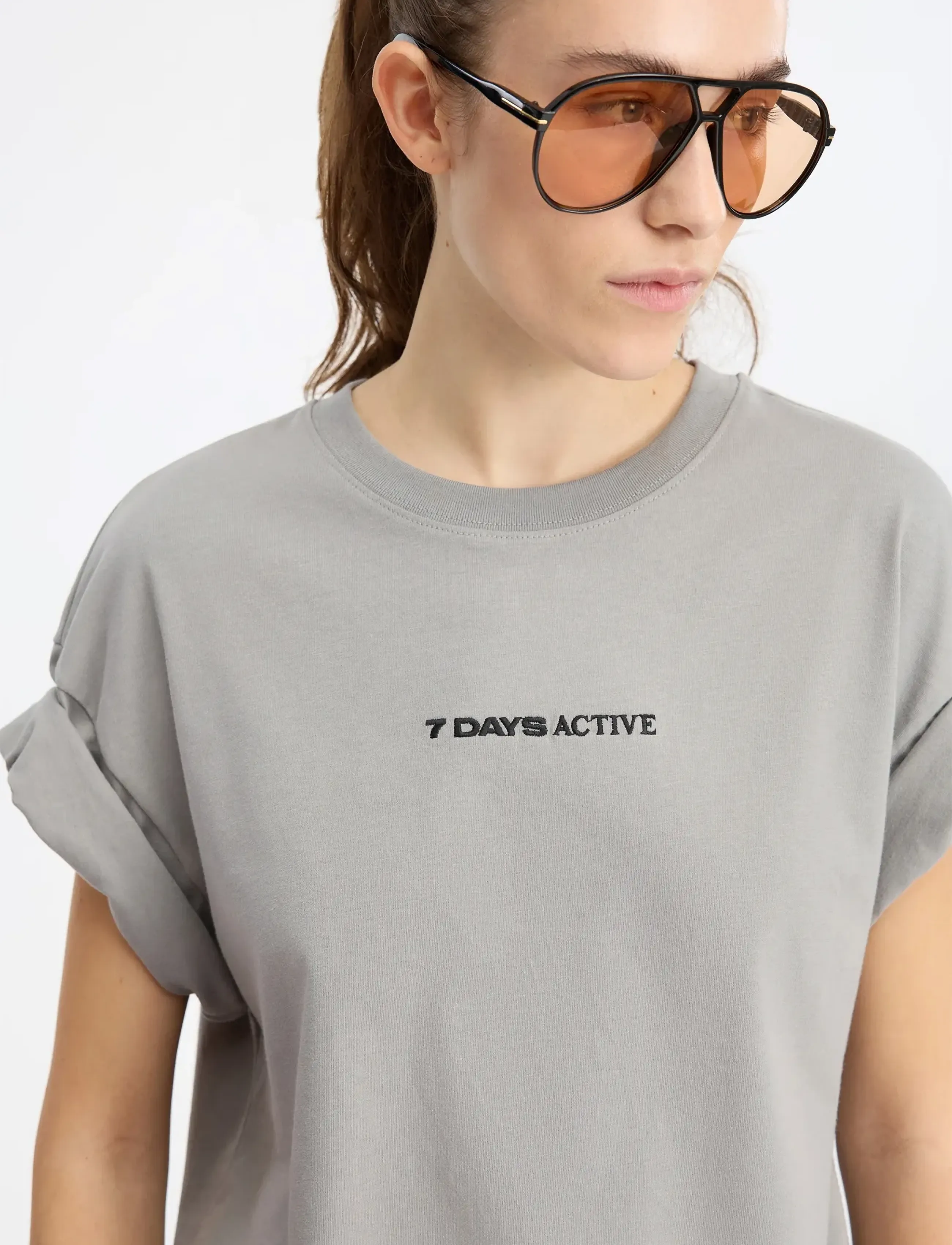 7 DAYS Active - Regular Race Line Tee - koszulki i t-shirty - 080 light grey - 3