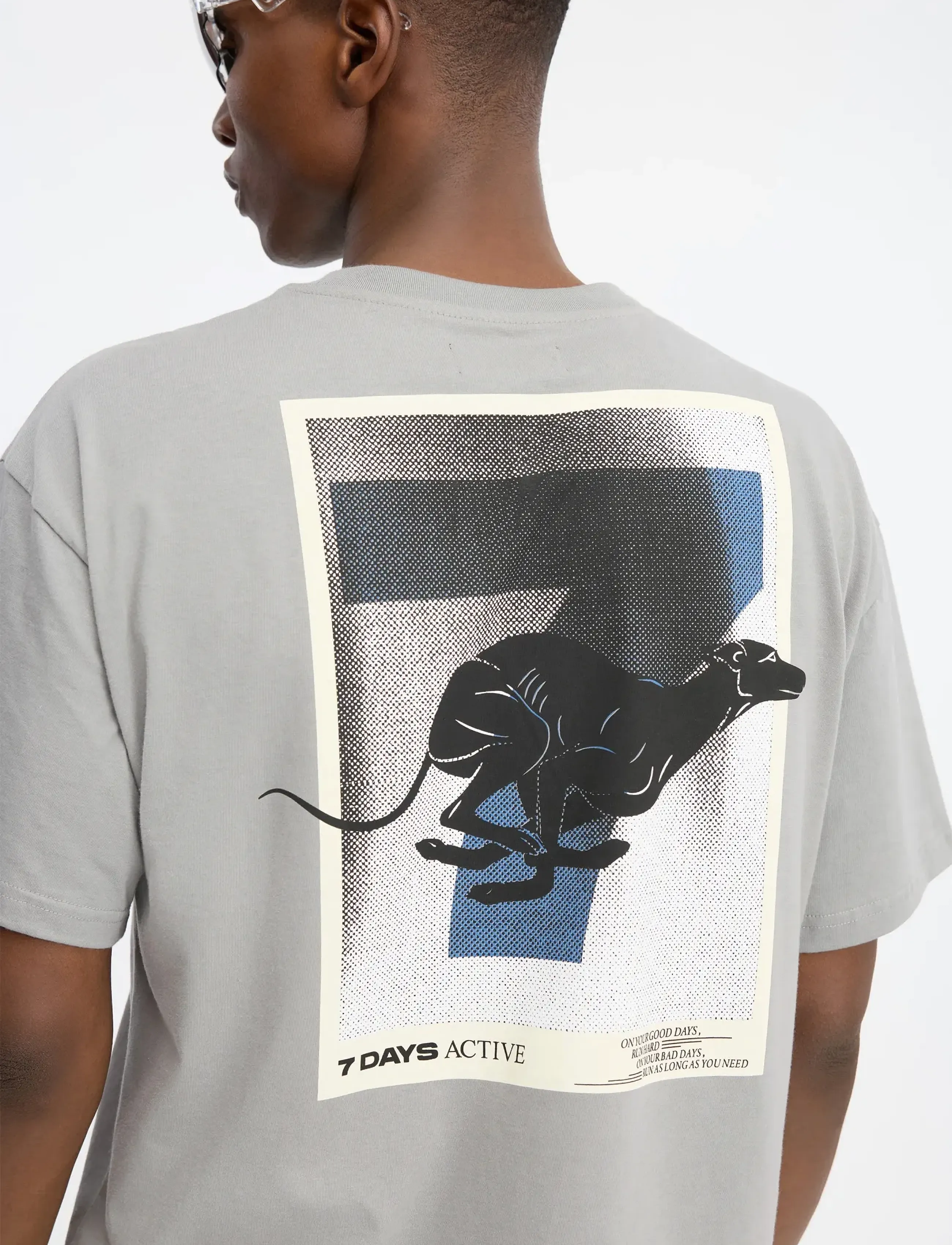 7 DAYS Active - Regular Race Line Tee - koszulki i t-shirty - 080 light grey - 4