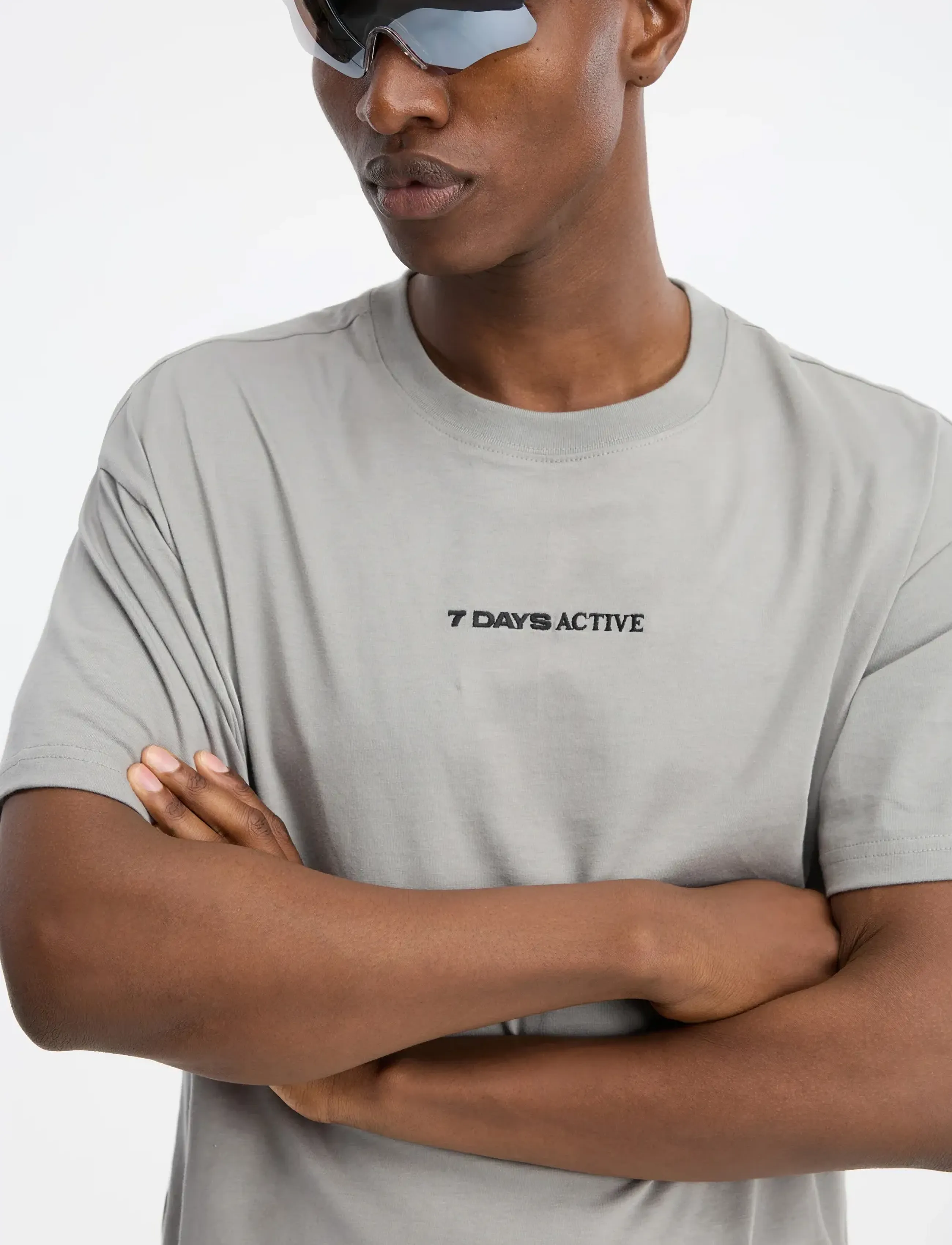 7 DAYS Active - Regular Race Line Tee - koszulki i t-shirty - 080 light grey - 5