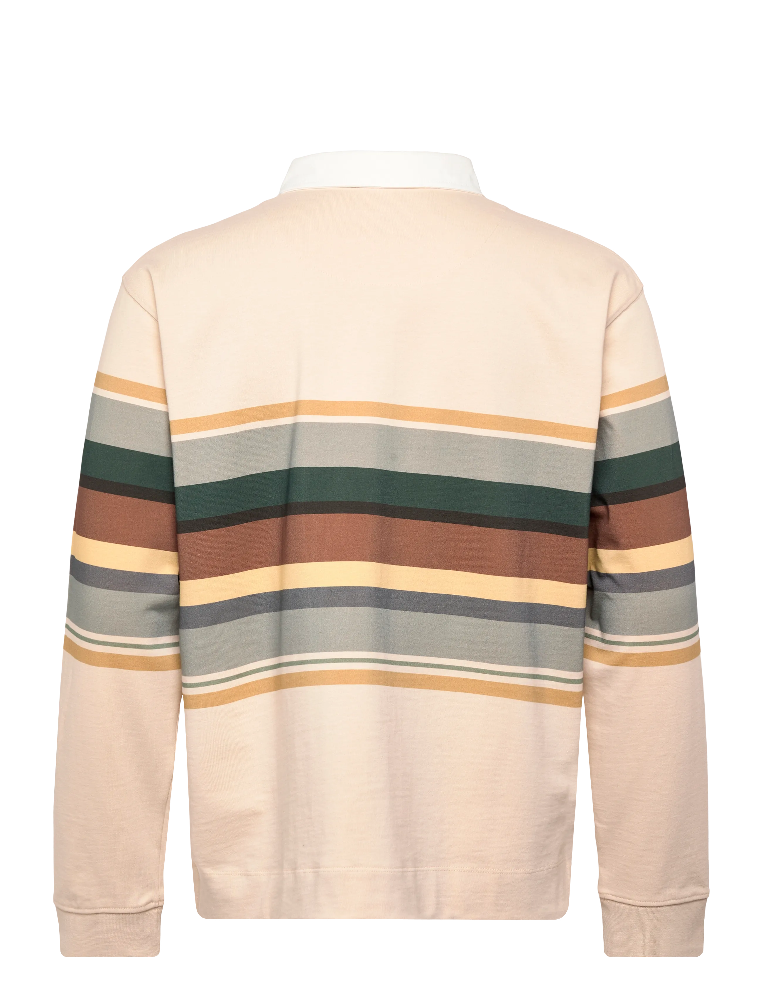 7 DAYS Active - Polo Stripes Long Sleeve - polos - 005 beige - 1