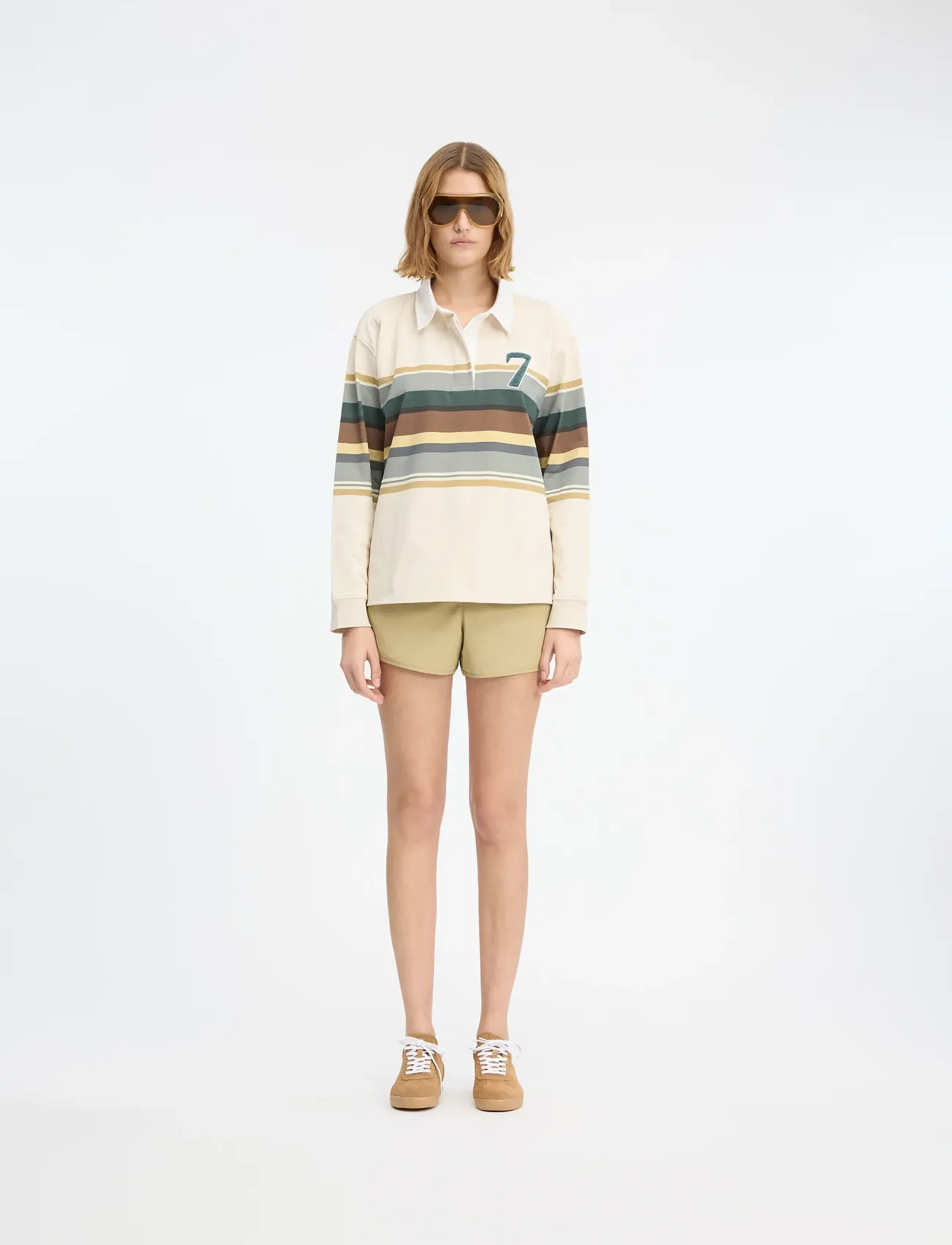 7 DAYS Active - Polo Stripes Long Sleeve - alussärgid ja t-särgid - 005 beige - 3