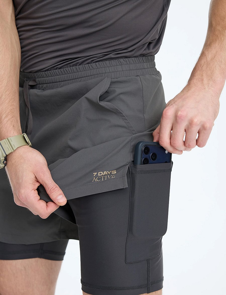 7 DAYS Active - BODY 2 in 1 Shorts - lühikesed treeningpüksid - 061 charcoal - 4