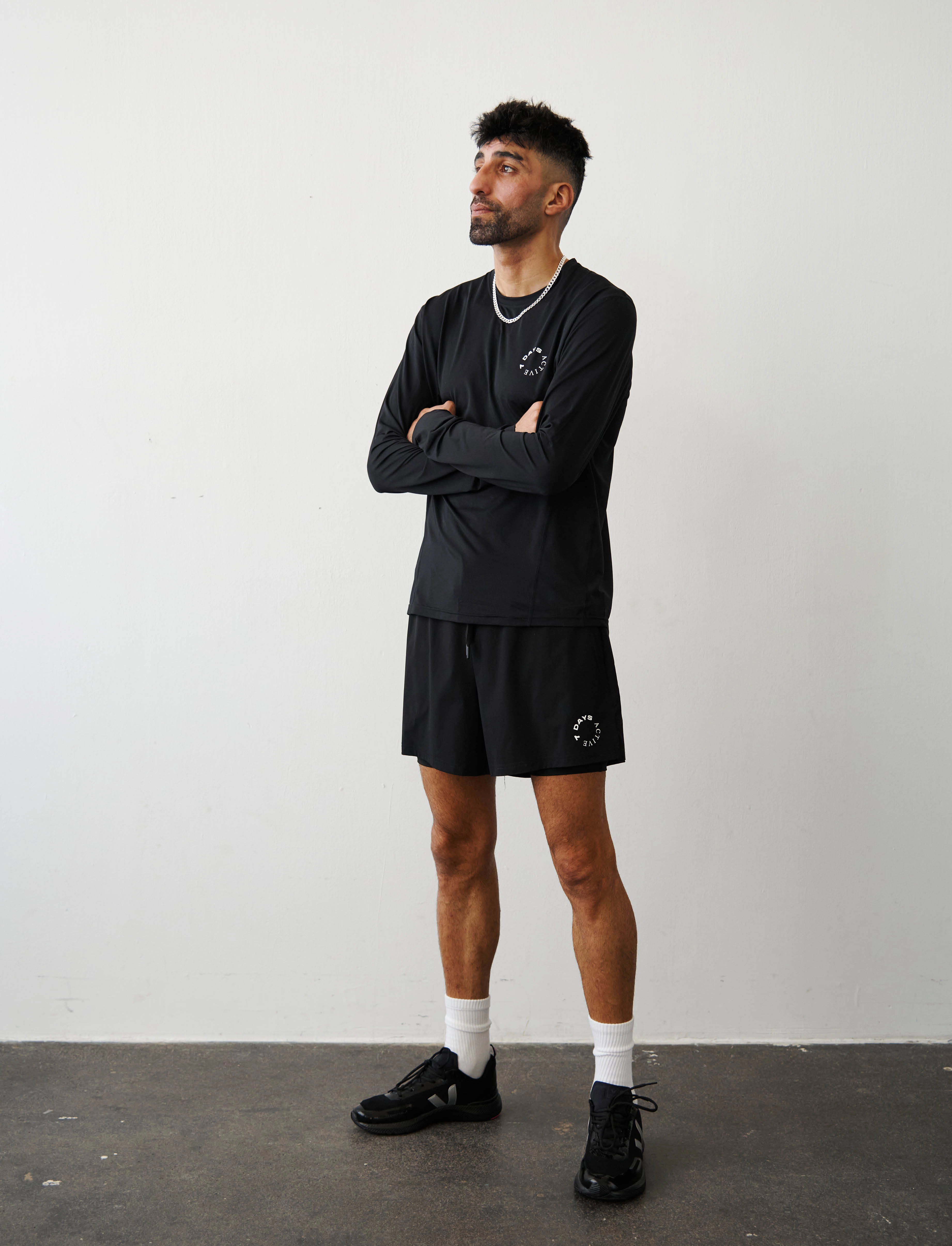7 DAYS Active Training Long Sleeve Tee, XL, Black, Sport Overdele > Sport Long Sleeved Overdele, Herre