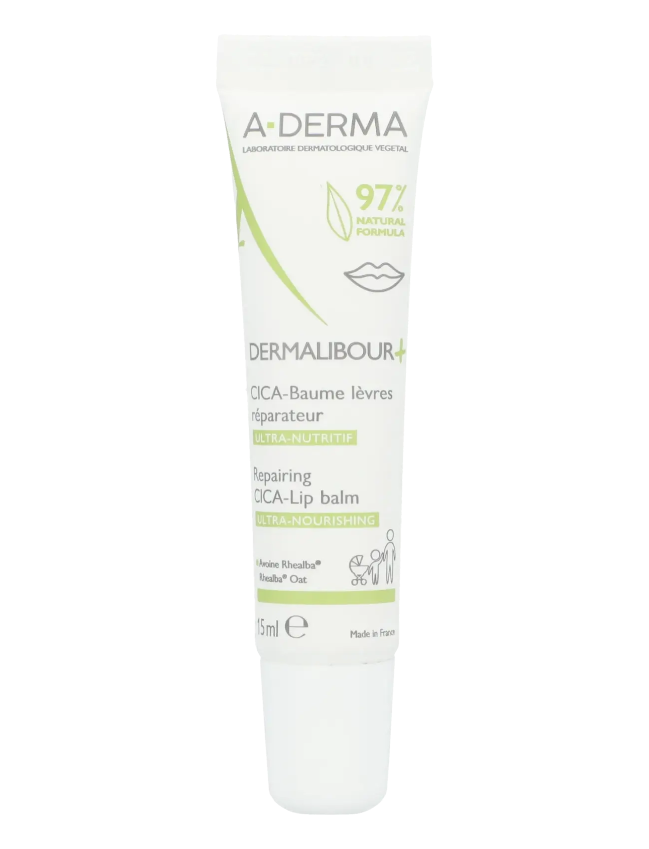 A-Derma Dermalibour+ Cica Lip Repair Balm, 15 ml, Care, Nackt - Beauty