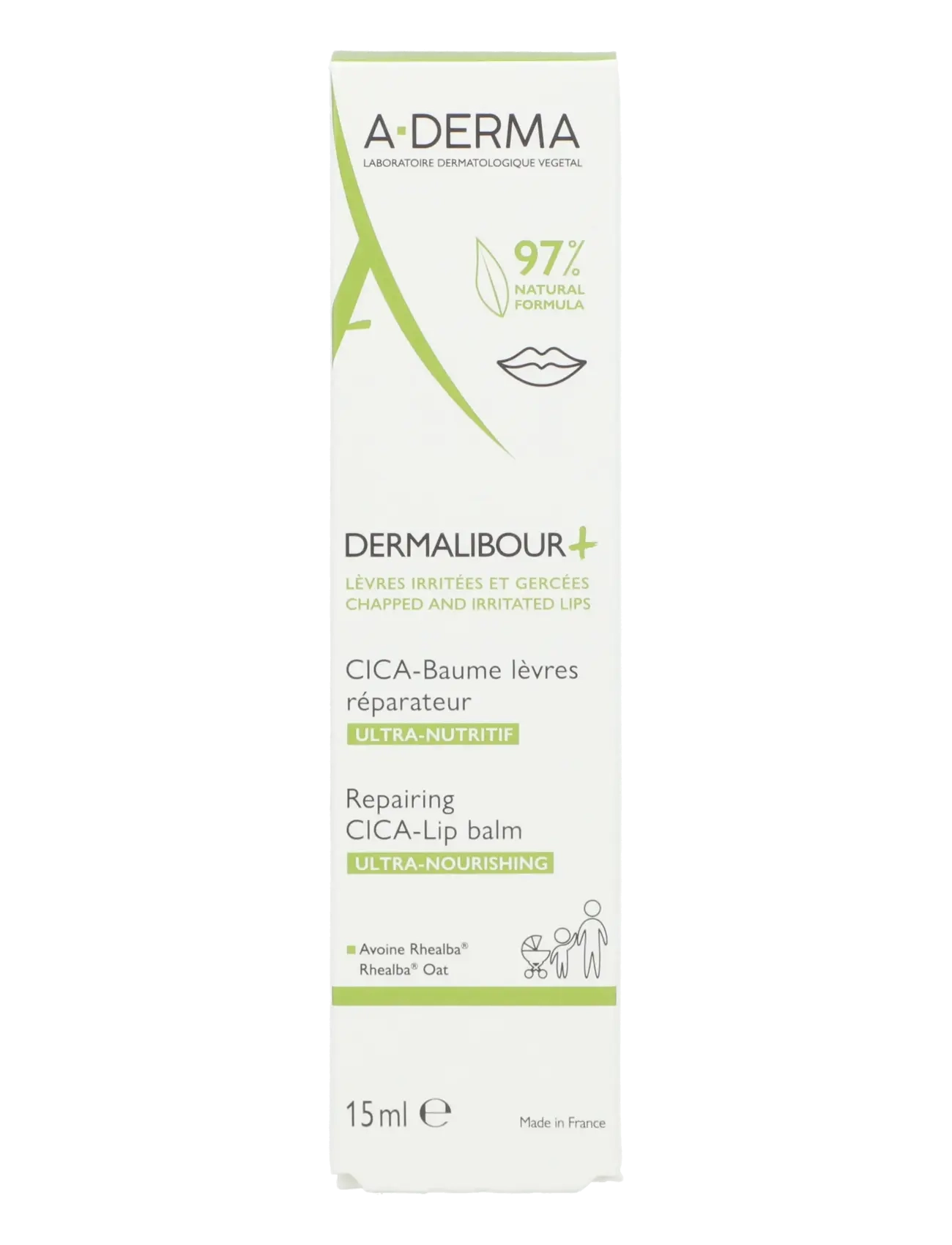A-Derma - Dermalibour+ CICA Lip Repair Balm - læbepomade - clear - 1