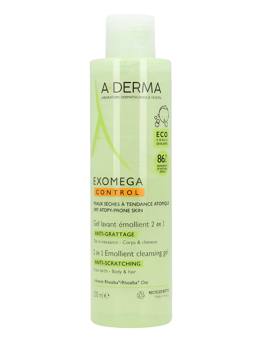 A-Derma - Exomega Control 2 in 1 Emollient Cleansing Gel Anti-Scratching - rensegels - clear - 0