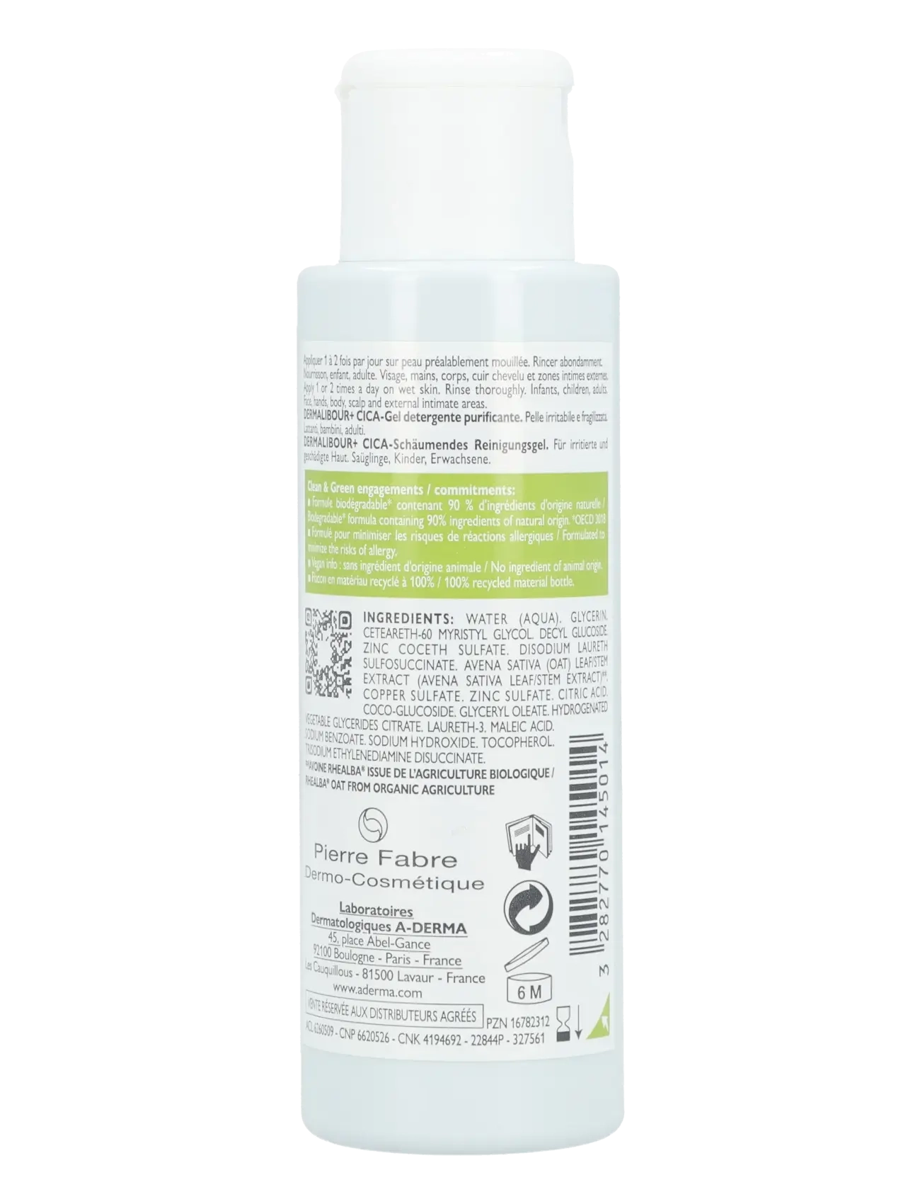 A-Derma - Dermalibour+ CICA Foaming Gel - clear - 1