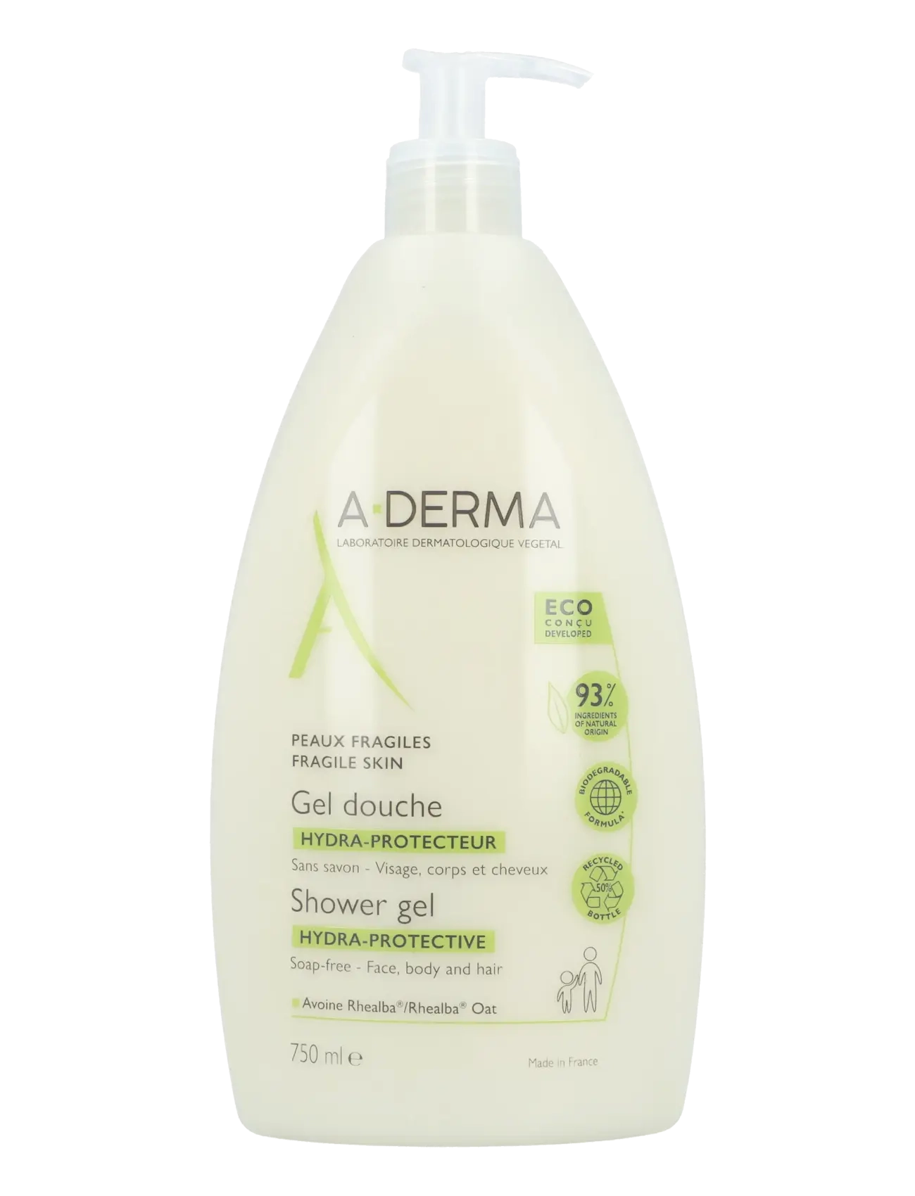 A-Derma Les Indispensables Hydra-Protective Shower Gel, 750 ml, Body, Nackt - Bath & Shower, Beauty