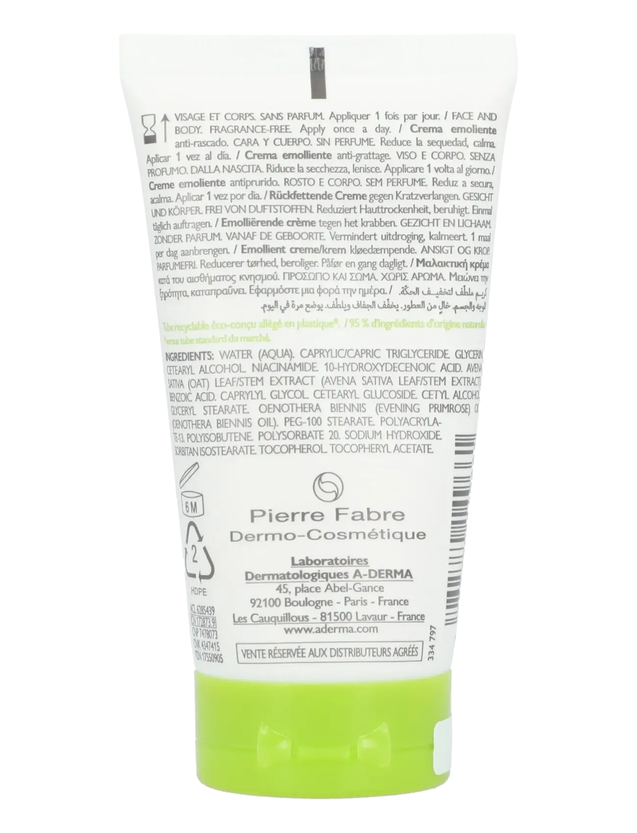 A-Derma - Exomega Control Emollient Cream Anti-Scratching - body lotions - clear - 1