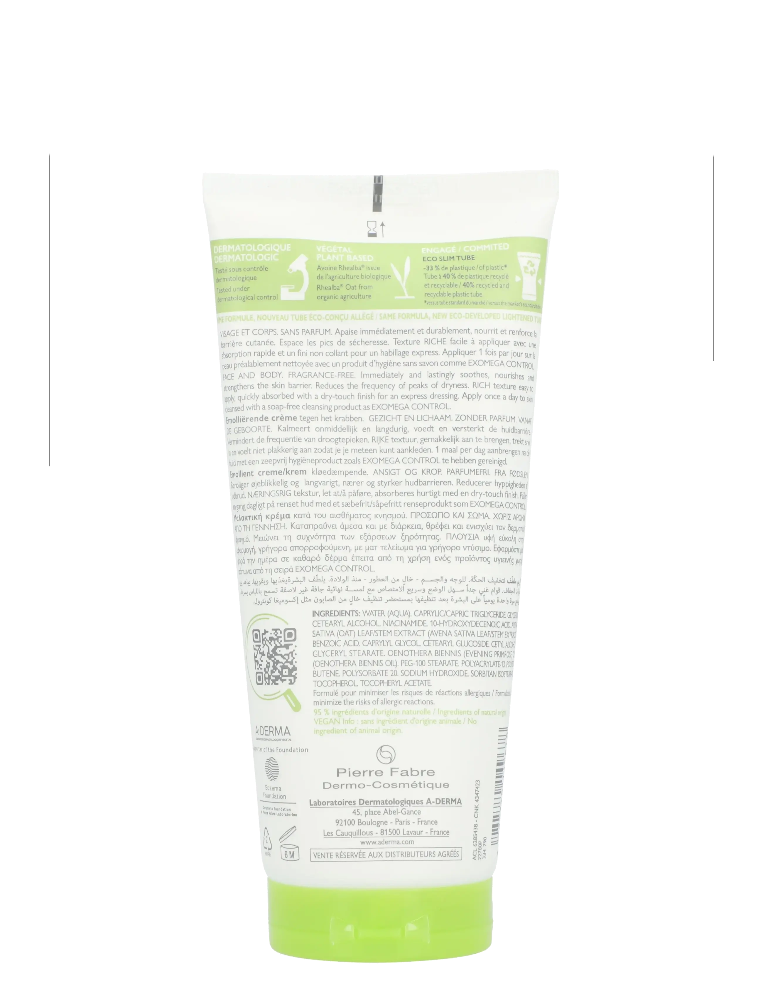 A-Derma - Exomega Control Emollient Cream Anti-Scratching - lotion & creme - clear - 1