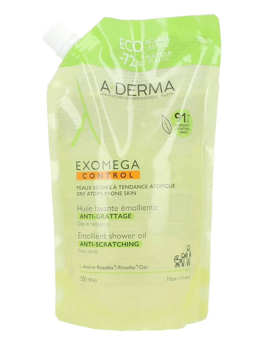 A-Derma - Exomega Control Emollient Cleansing Oil Eco-Refill - hreinsiolía - clear - 0