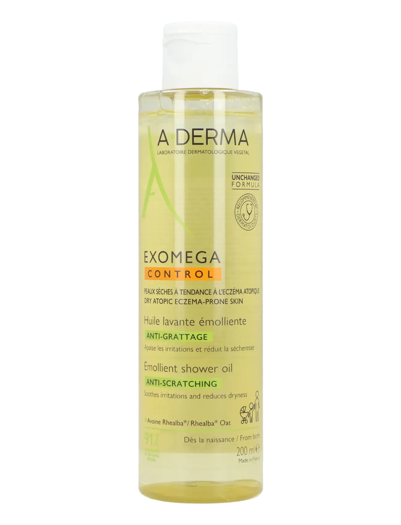A-Derma Exomega Control Emollient Cleansing Oil, 200 ml, Cleansers, Nackt - Oil Cleanser, Beauty