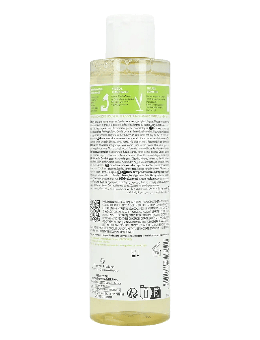 A-Derma - Exomega Control Emollient Cleansing Oil - hreinsiolía - clear - 1
