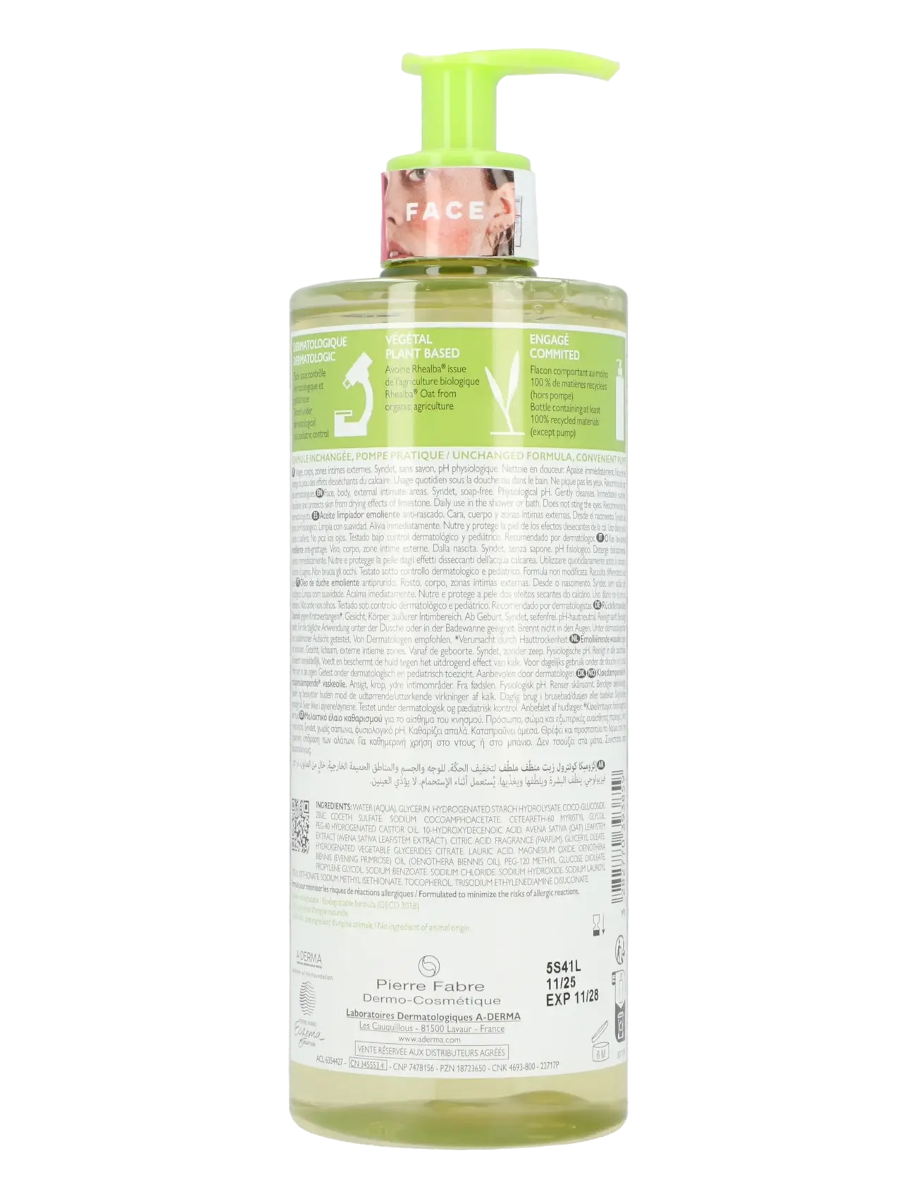 A-Derma - Exomega Control Emollient Cleansing Oil - renseolier - clear - 1