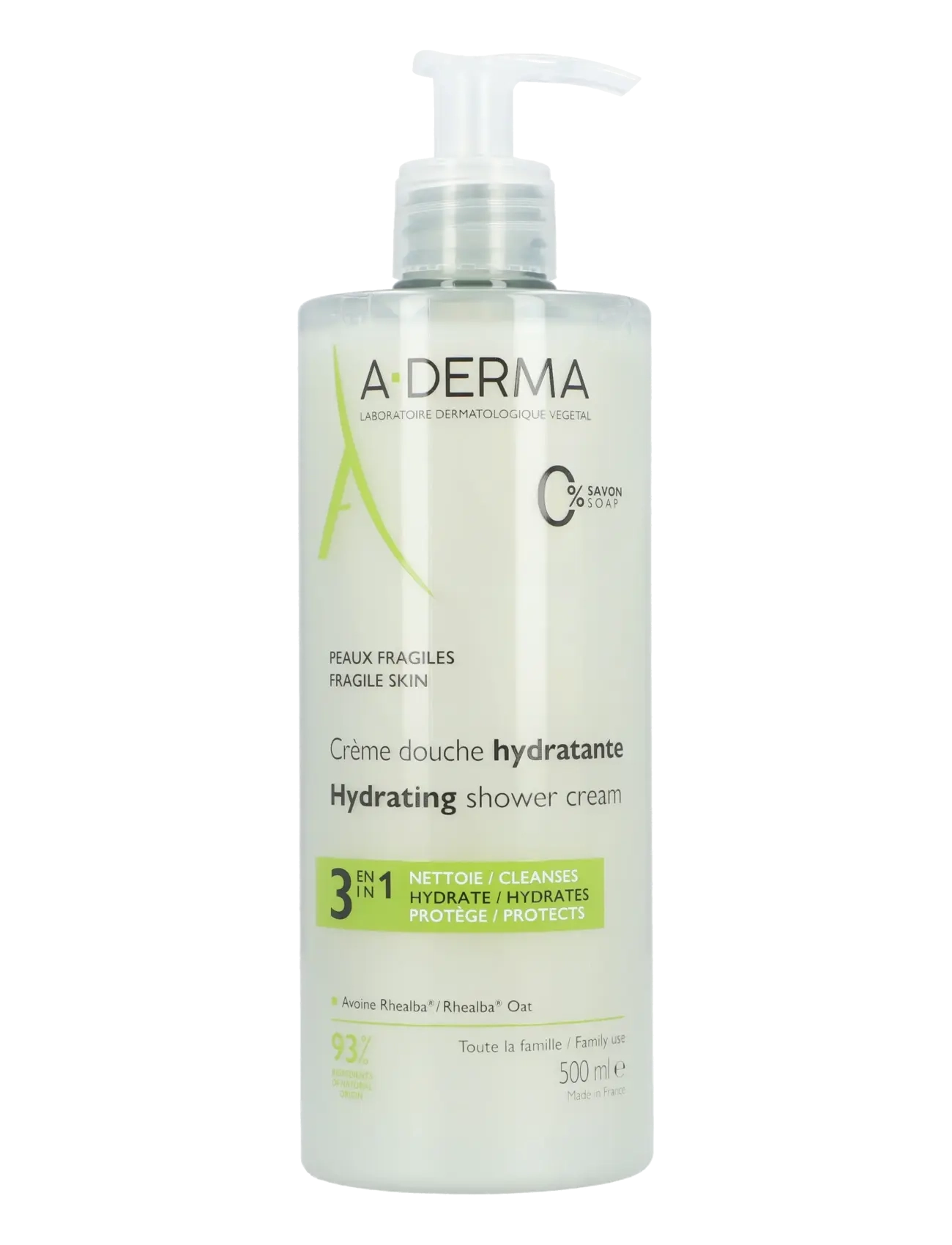A-Derma Les Indispensables Moisturizing Shower Cream, 500 ml, Body, Nackt - Bath & Shower, Beauty