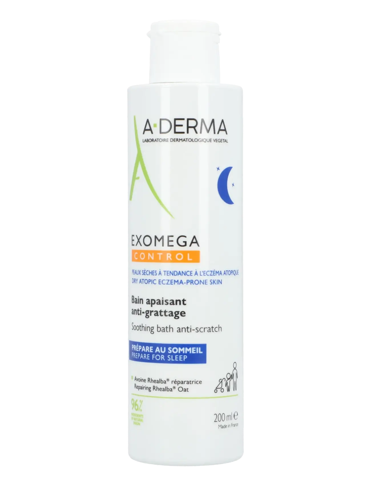 A-Derma Exomega Control Soothing Bath Anti-Scratching, 200 ml, Body, Nackt - & Shower, Beauty