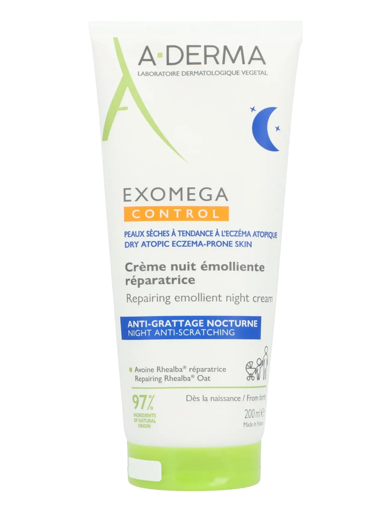 A-Derma Exomega Control Night Cream, 200 ml, Moisturizers, Nackt - Beauty
