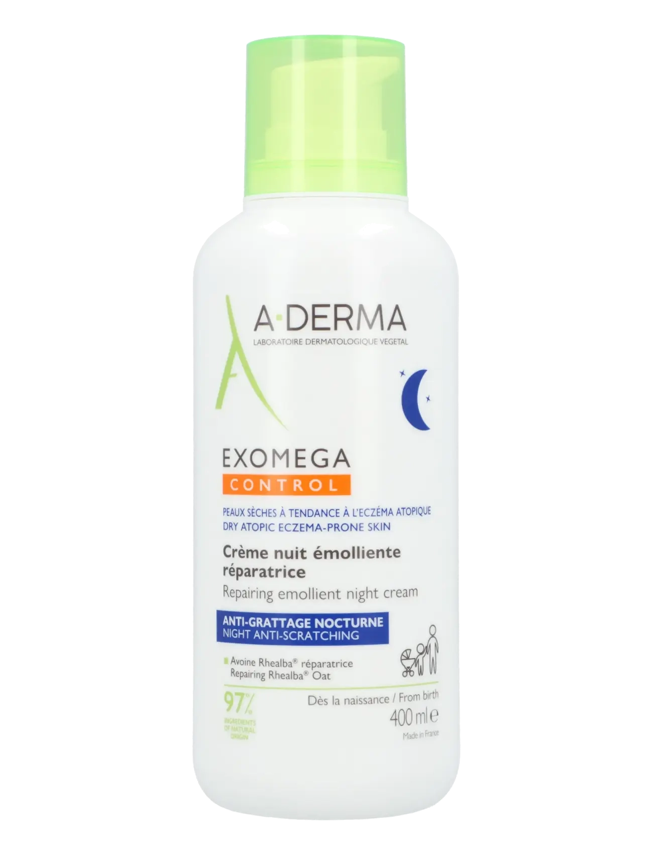 A-Derma Exomega Control Night Cream, 400 ml, Moisturizers, Nackt - Beauty