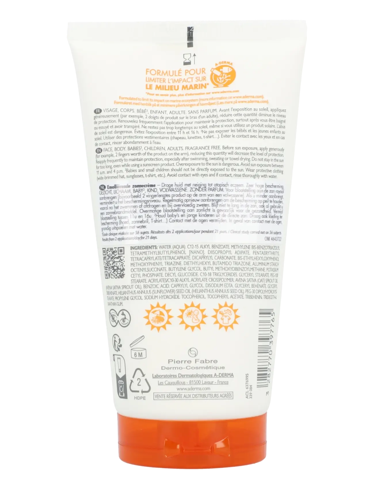 A-Derma - Exomega Control Emollient Sunscreen SPF 50+ - clear - 1