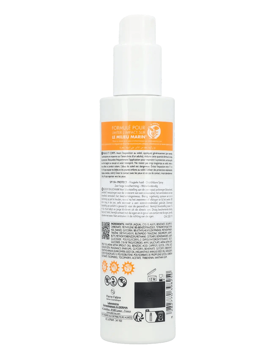 A-Derma - Protect Invisible Sun Spray SPF 50+ - clear - 1