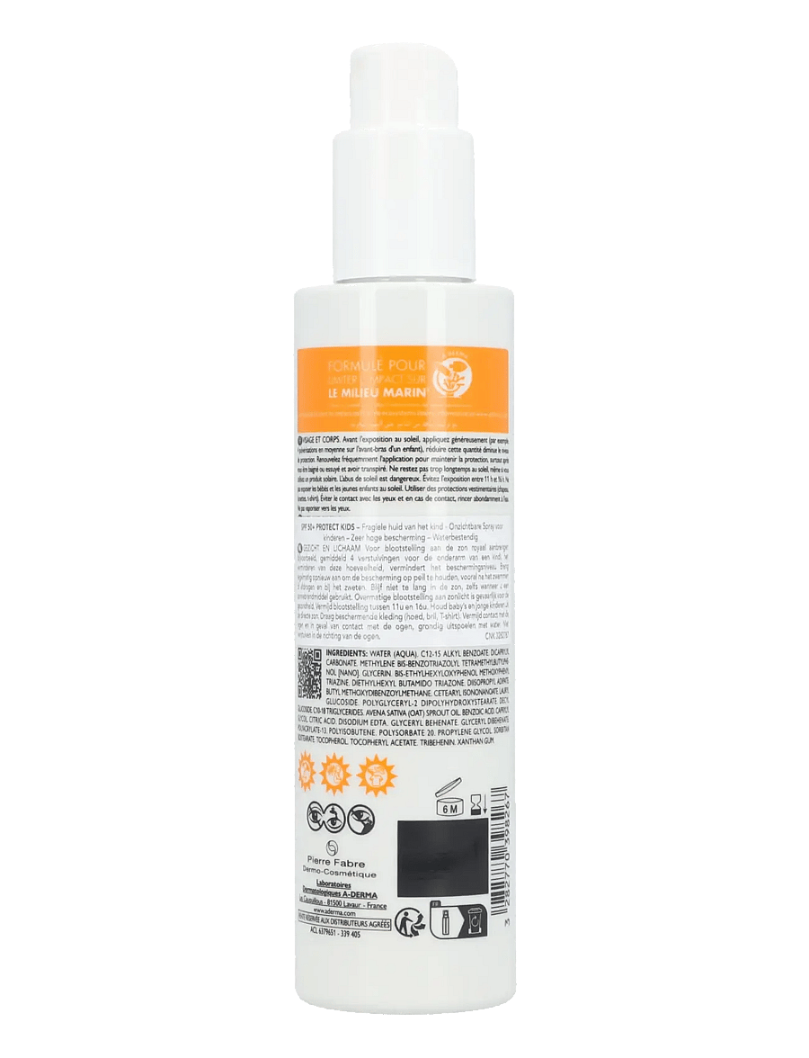 A-Derma - Protect Kids Invisible Sunscreen Spray SPF 50+ - til kroppen - clear - 1
