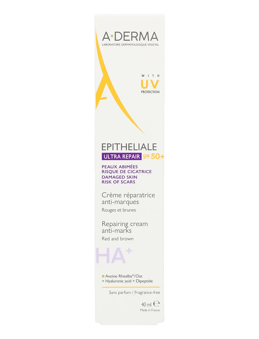 A-Derma - Epitheliale A.H Ultra Protective Repairing Cream SPF 50+ - kasvoille - clear - 1