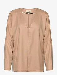 A Part Of The Art - OFF DUTY V-NECK SWEATER - long-sleeved blouses - fudge - 0