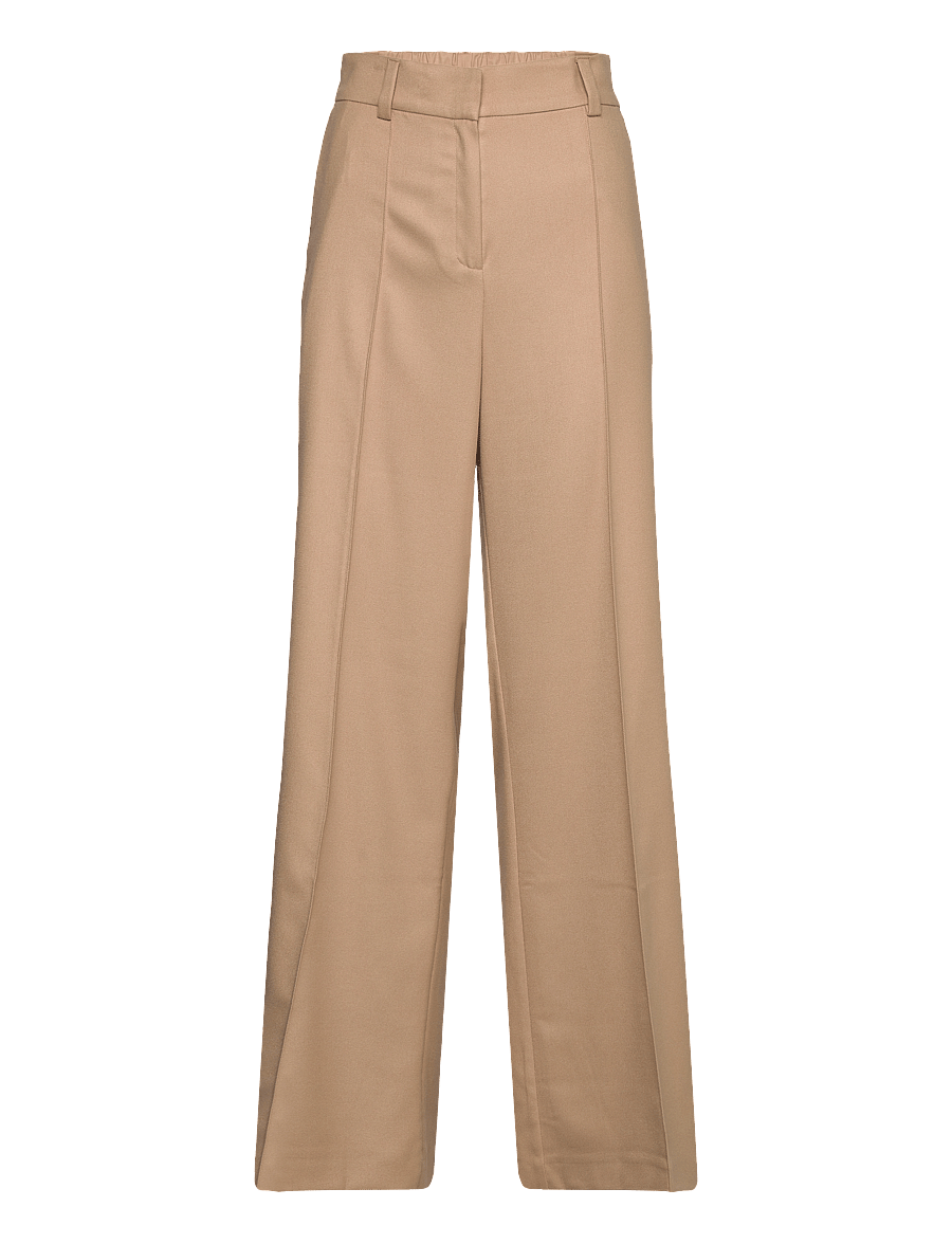 A Part Of The Art - COUNTOUR ELASTIC WAIST PANTS - bukser med brede ben - fudge - 0