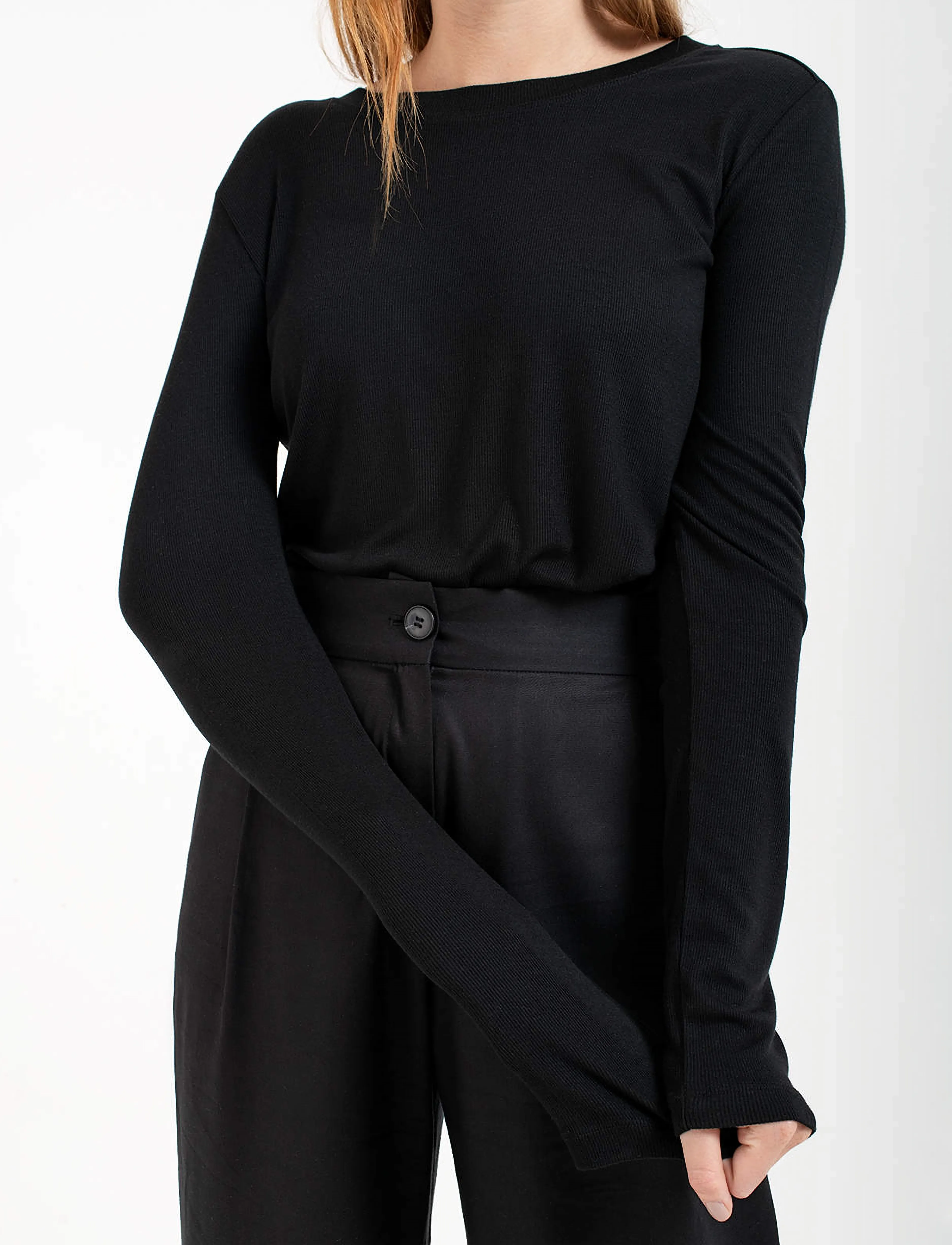 A Part Of The Art BASIC LS - T-shirts & Tops - BLACK / black