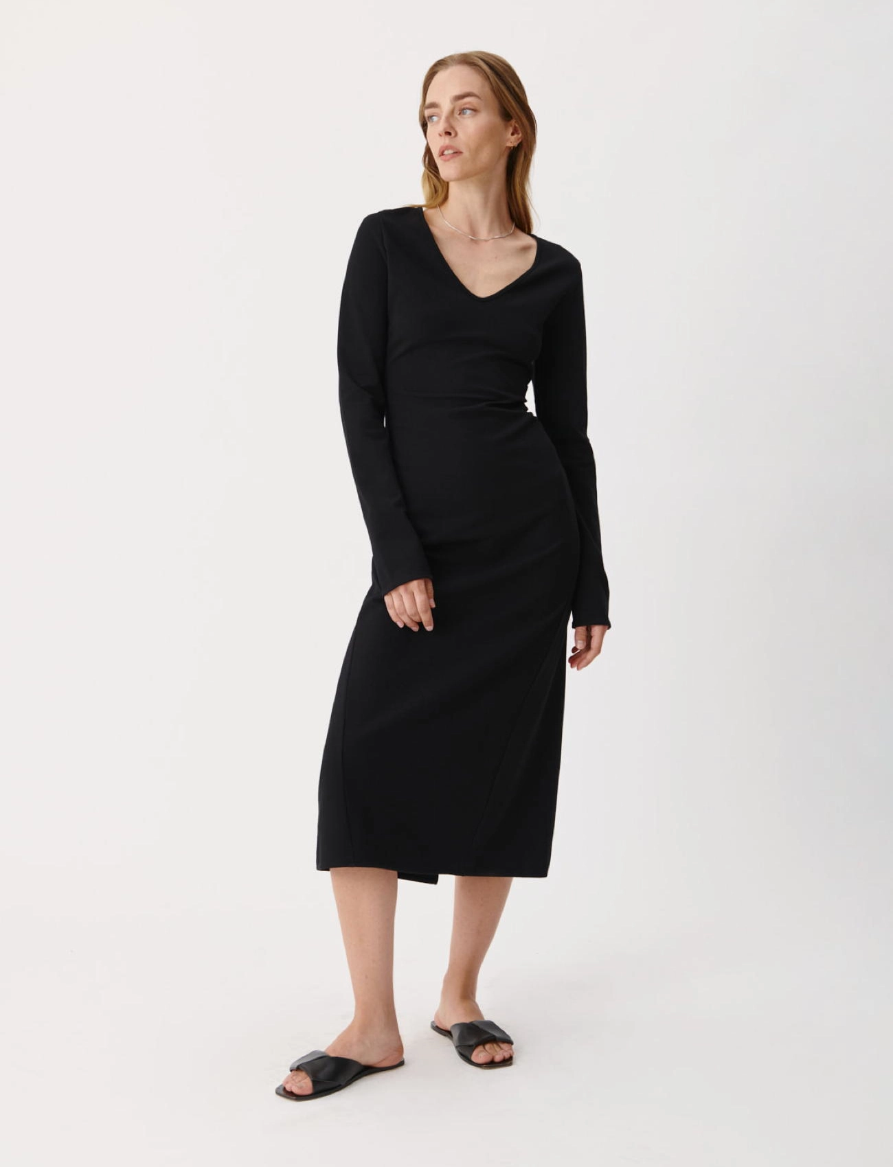A Part Of The Art - FREE LONG SLEEVE DRESS - midi-kleider - black - 5