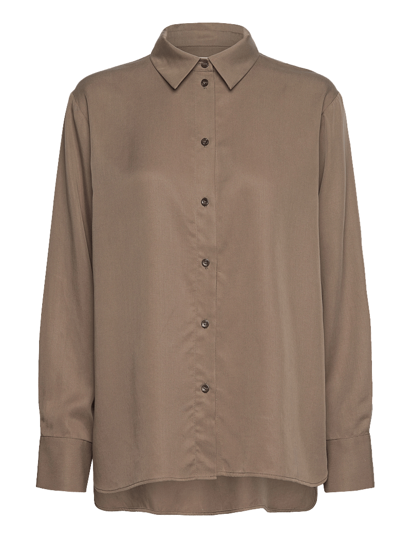 A Part Of The Art - Daily Shirt Dusty Olive Lyocell - långärmade skjortor - dusty green - 0