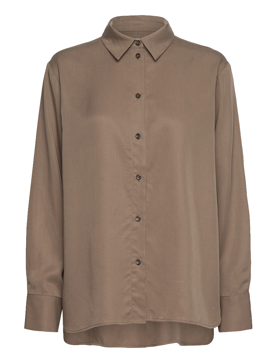 A Part Of The Art - Daily Shirt Dusty Olive Lyocell - dusty green - 0