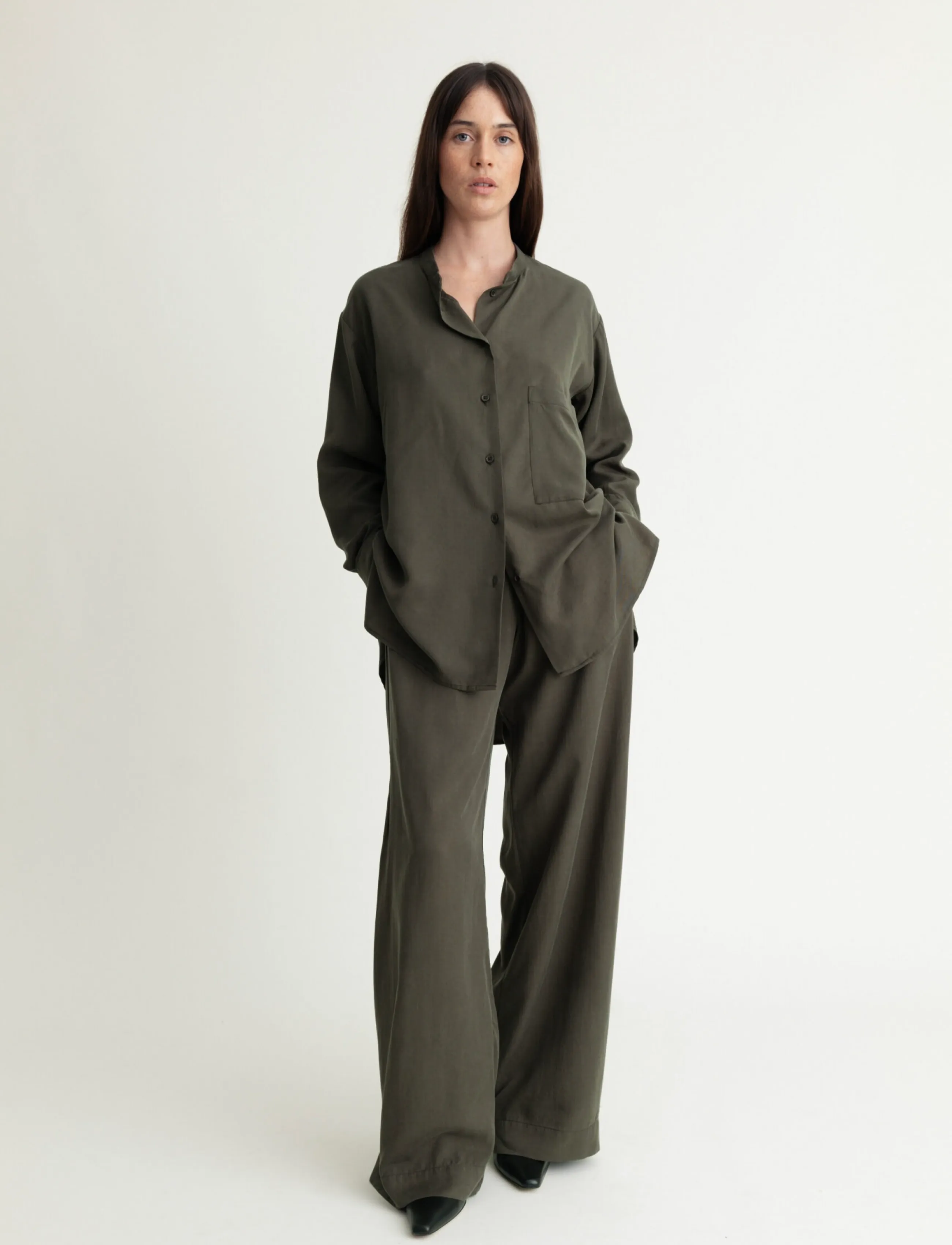 A Part Of The Art AIRY SHIRT - Långärmade skjortor - PINE GREEN / green