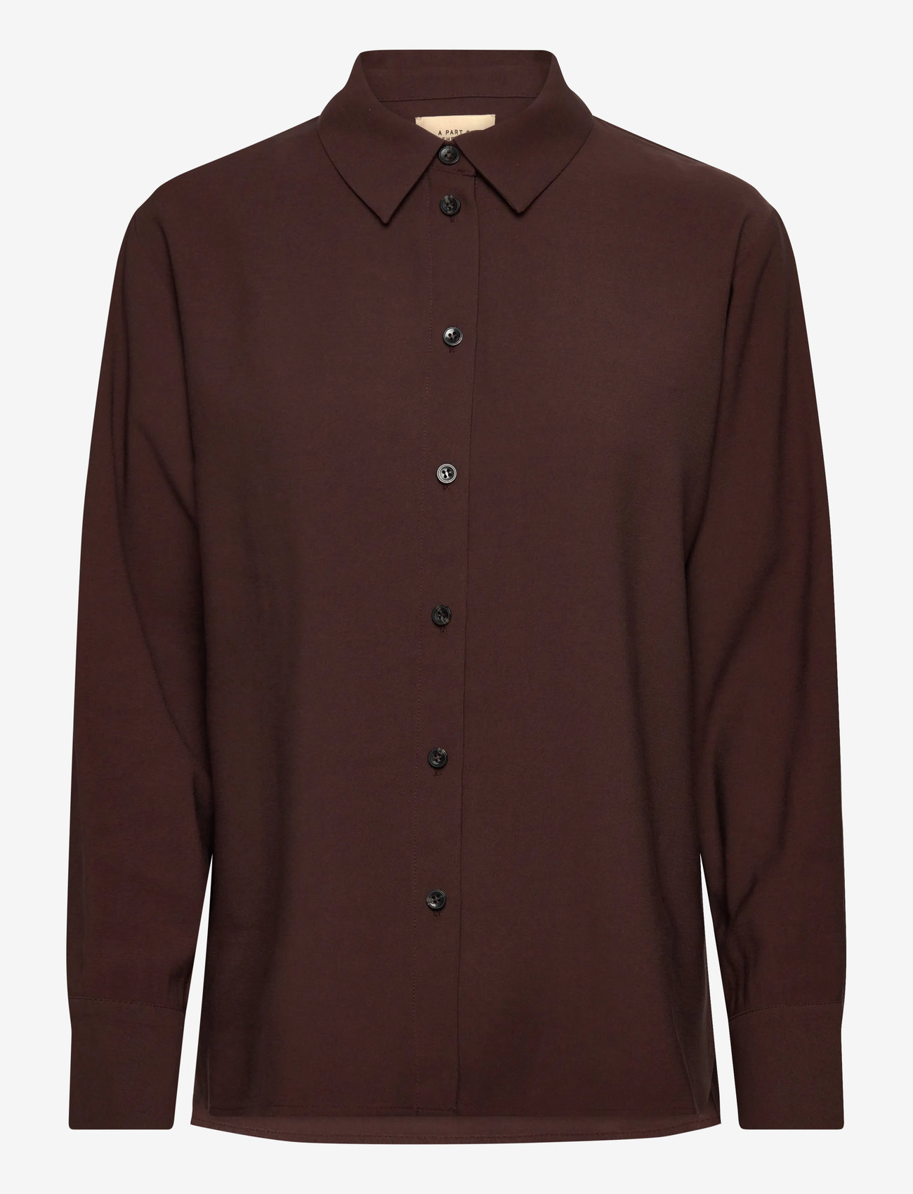 A Part Of The Art - DAILY SHIRT CHOCOLATE TAUPE - pikkade varrukatega särgid - brown - 0