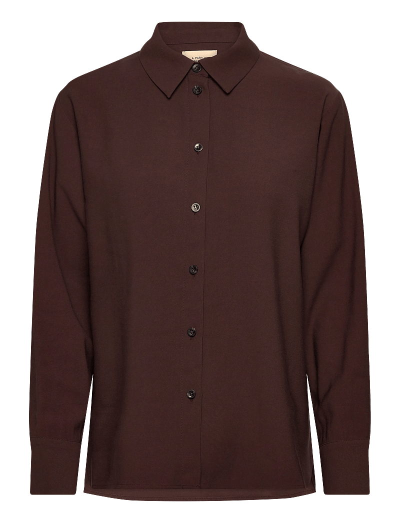 A Part Of The Art - DAILY SHIRT CHOCOLATE TAUPE - pikkade varrukatega särgid - brown - 0