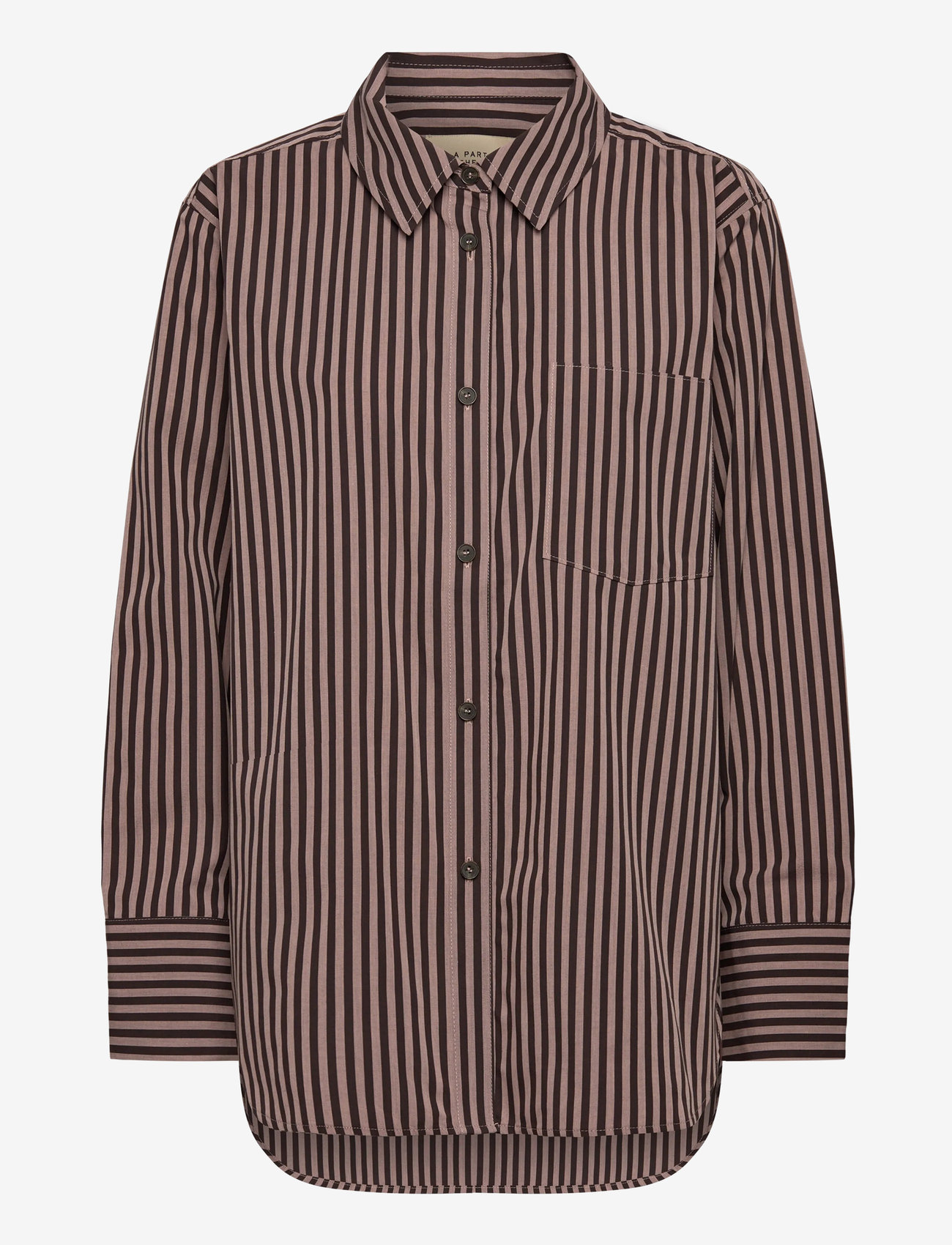 A Part Of The Art - BOLD SHIRT PINK STRIPE - långärmade skjortor - pink and brown stripe - 0