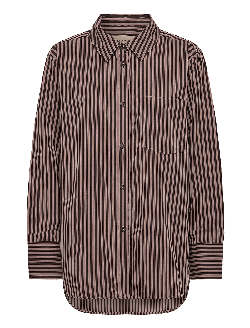 A Part Of The Art - BOLD SHIRT PINK STRIPE - langærmede skjorter - pink and brown stripe - 1