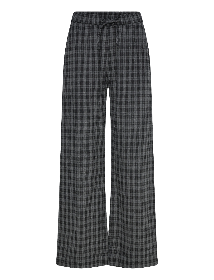 A Part Of The Art - VACANT PANTS BLACK CHECK - pantalons en lin - black check - 1