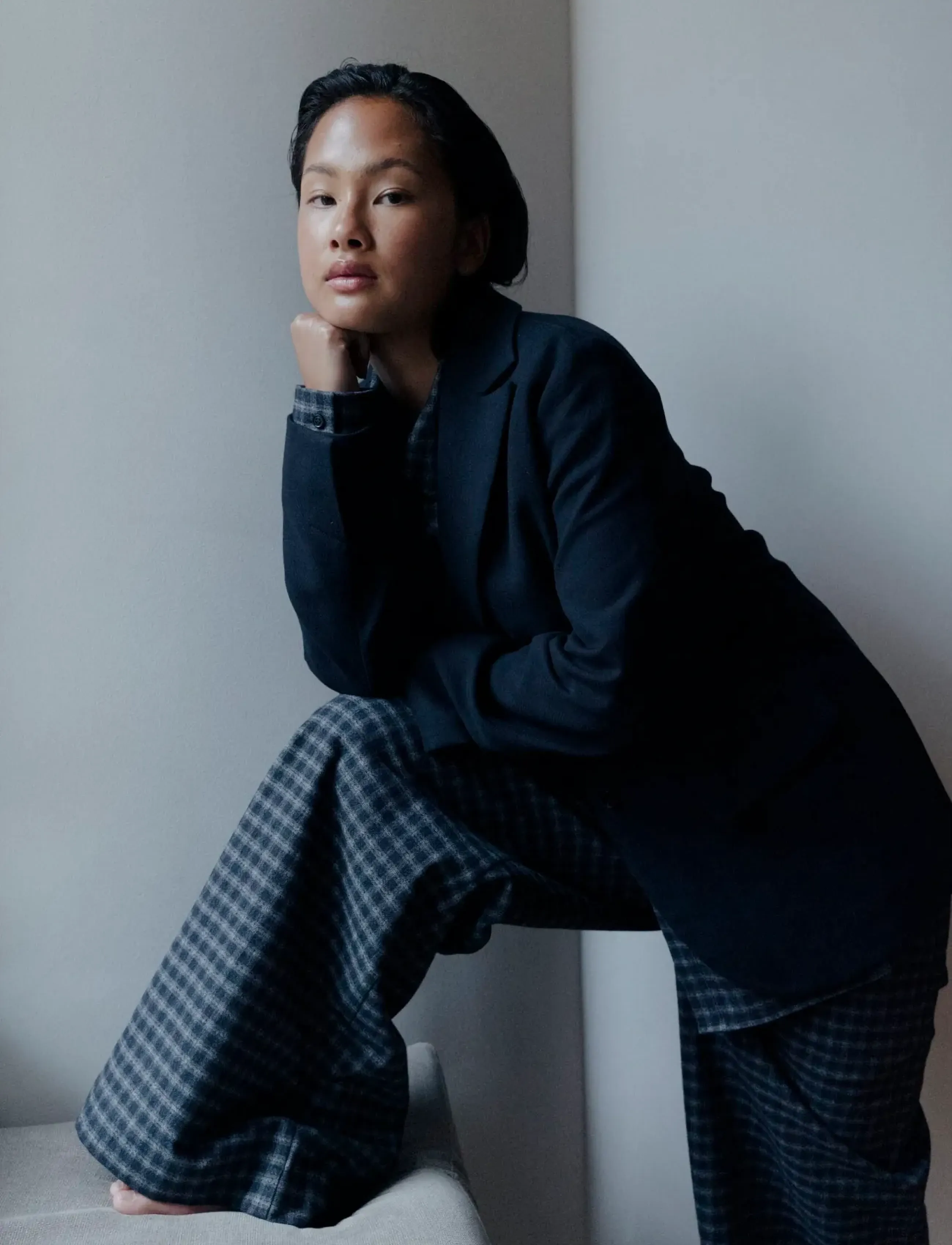 A Part Of The Art - VACANT PANTS BLACK CHECK - linnen broeken - black check - 3