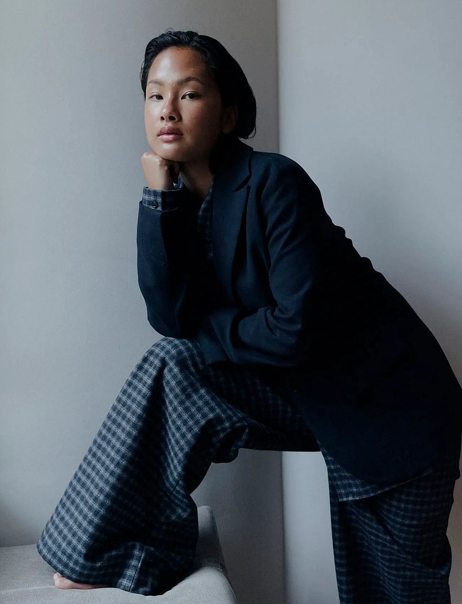 A Part Of The Art - VACANT PANTS BLACK CHECK - pantalons en lin - black check - 3
