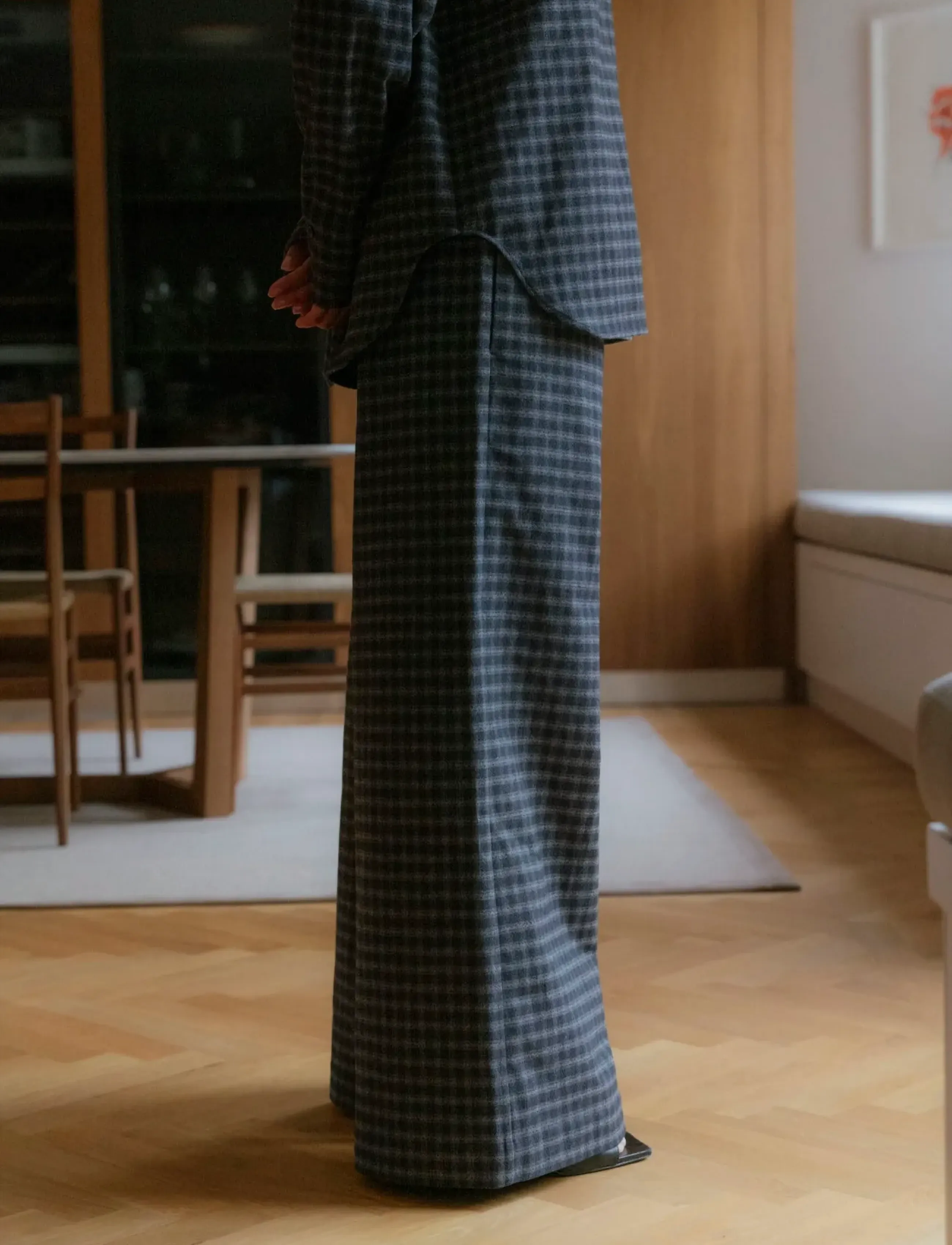 A Part Of The Art - VACANT PANTS BLACK CHECK - linnen broeken - black check - 5