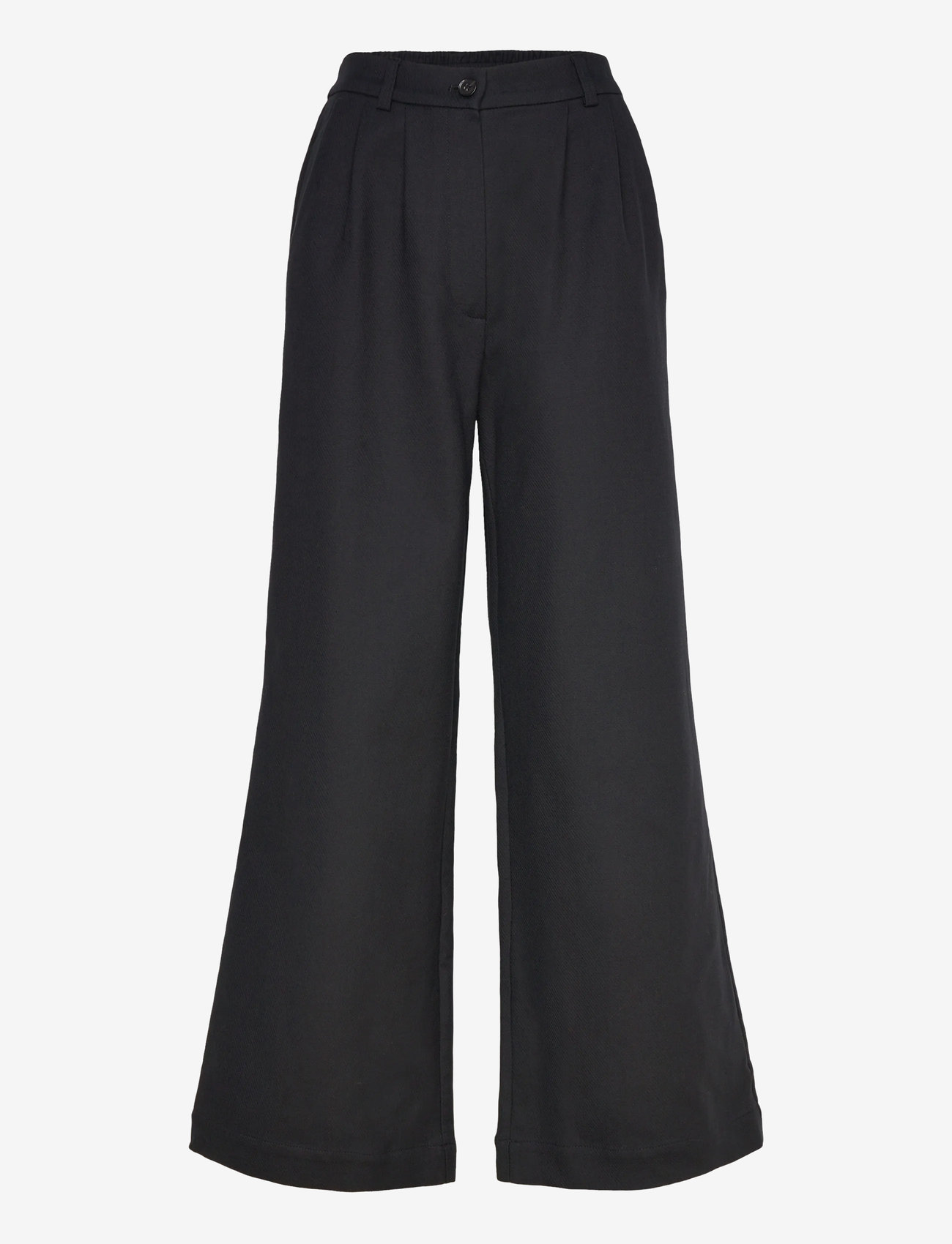 A Part Of The Art - DREAMY PANTS COTTON TWILL - utsvängda byxor - black - 0