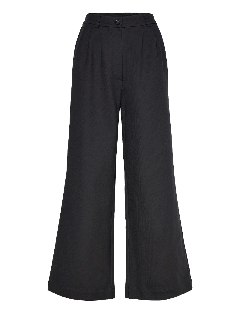 A Part Of The Art - DREAMY PANTS COTTON TWILL - utsvängda byxor - black - 0