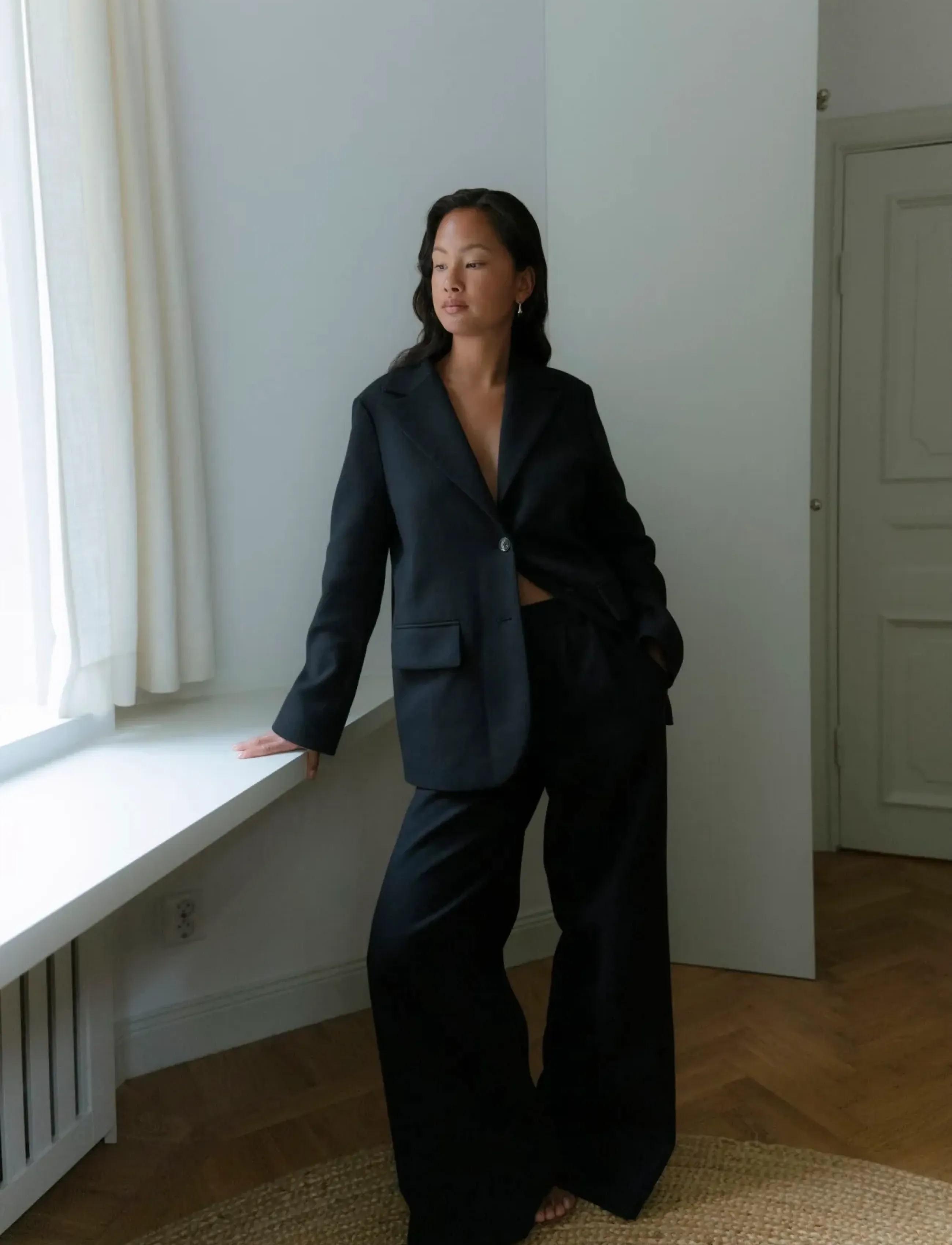 A Part Of The Art - CLOUD BLAZER COTTON TWILL - enkeltradede blazere - black - 4