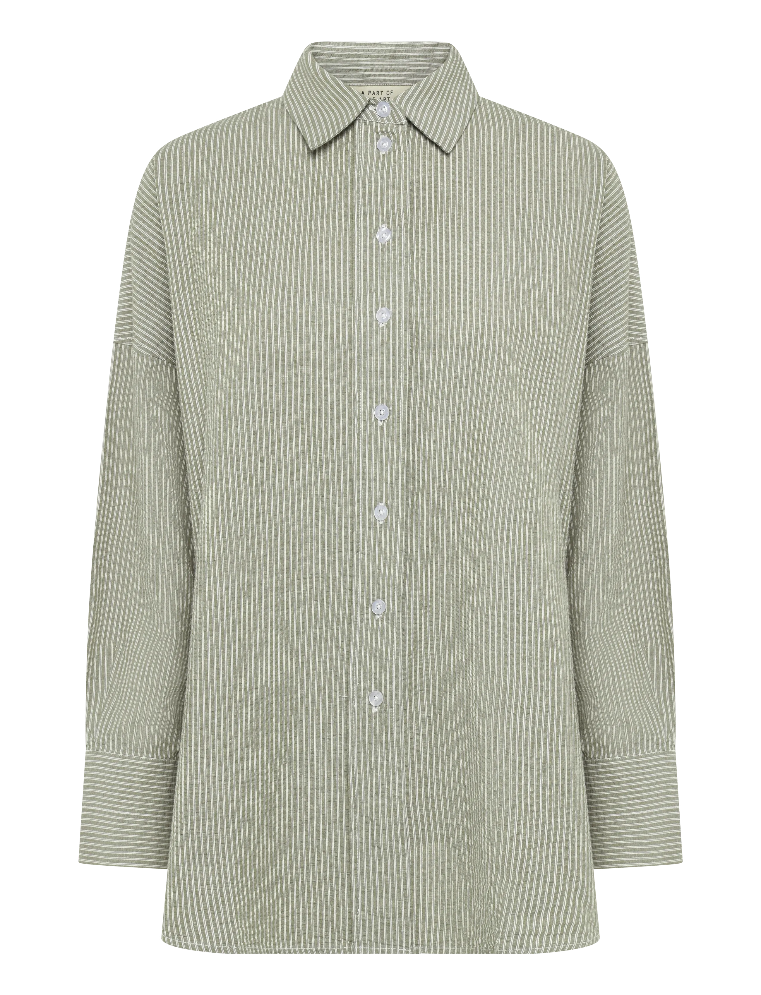 A Part Of The Art BREEZY SHIRT - Blusen & Hemden - KHAKI AND WHITE STRIPE / khaki/green