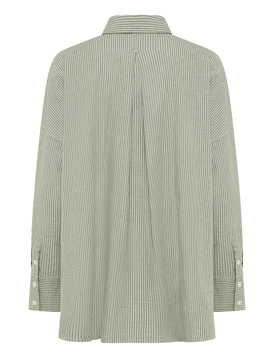 A Part Of The Art - BREEZY SHIRT - langärmlige hemden - khaki and white stripe - 1