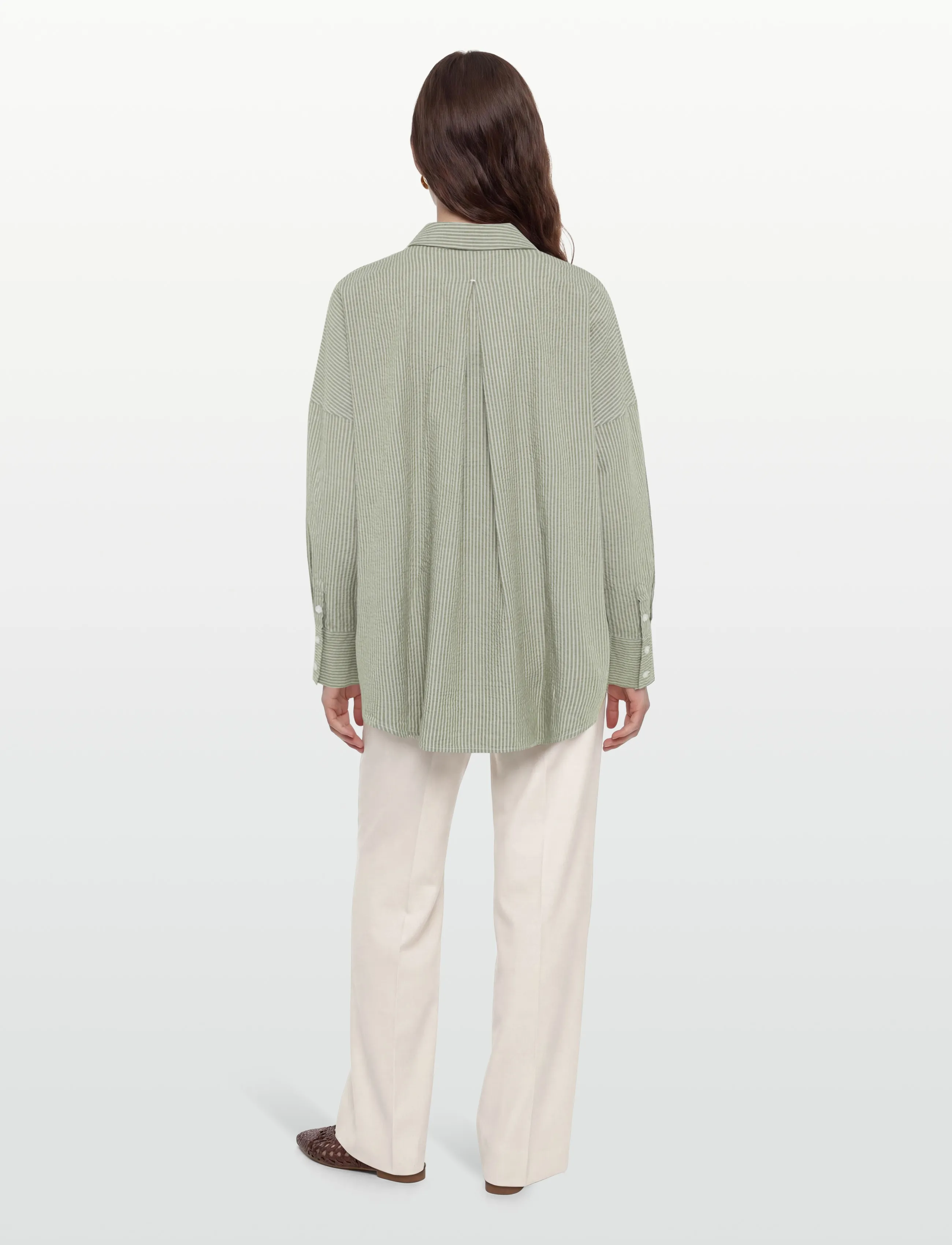 A Part Of The Art - BREEZY SHIRT - langärmlige hemden - khaki and white stripe - 4
