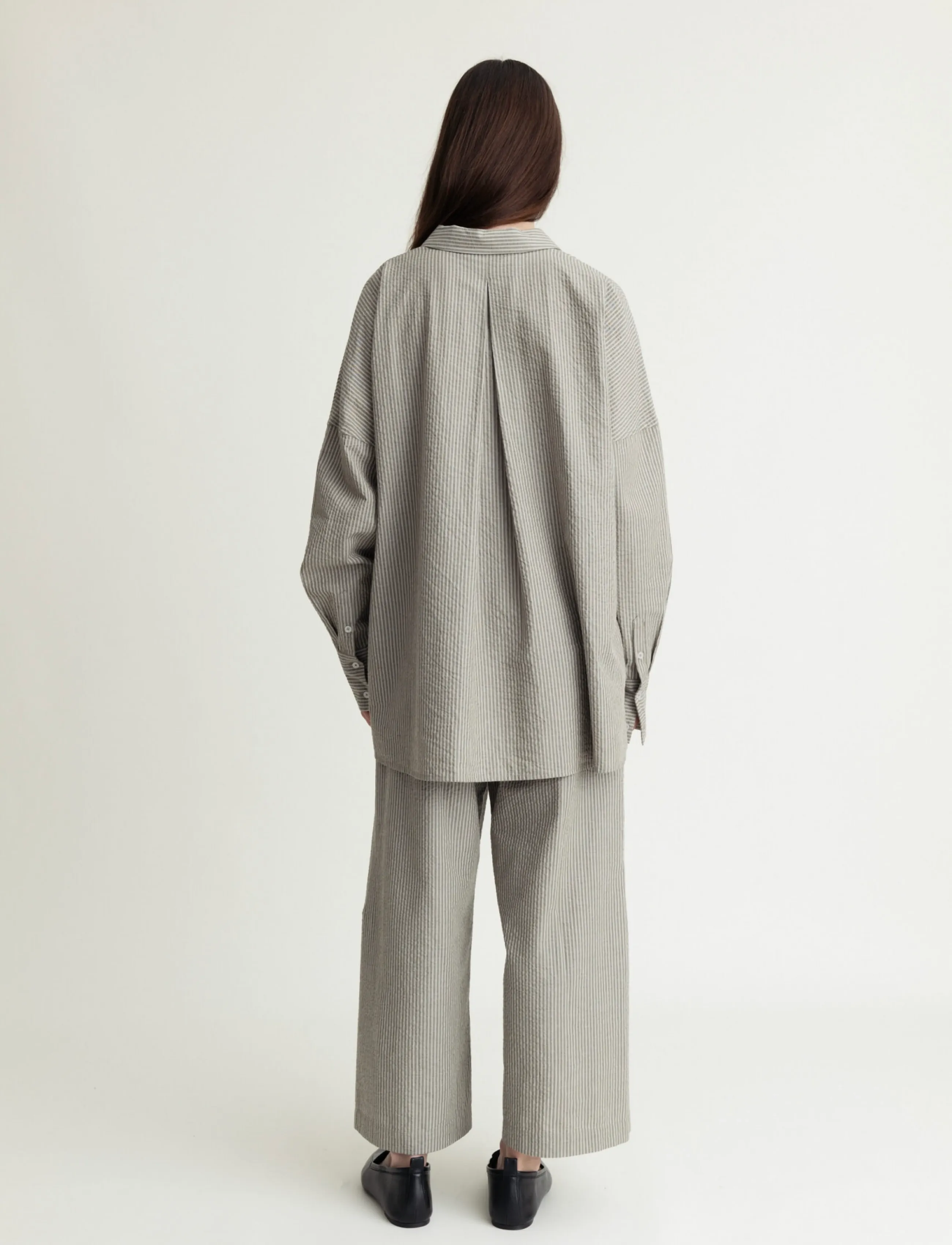 A Part Of The Art - BREEZY SHIRT - langärmlige hemden - khaki and white stripe - 4