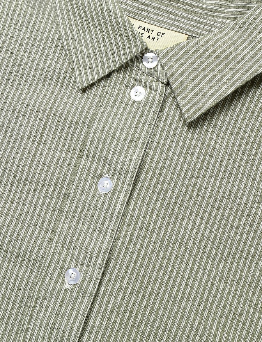 A Part Of The Art - BREEZY SHIRT - langärmlige hemden - khaki and white stripe - 2